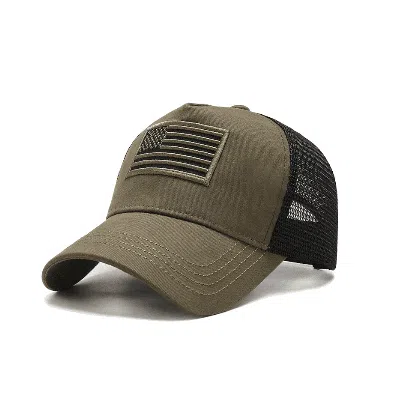 Jupiter Gear American Flag Trucker Hat With Adjustable Strap In Gold