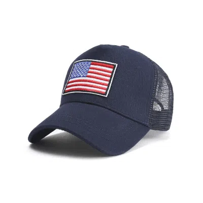 Jupiter Gear American Flag Trucker Hat With Adjustable Strap With Rwb In Black