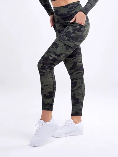 Jupiter Gear High-waisted Tactical Outdoor Leggings With Side Cargo Pockets In Green
