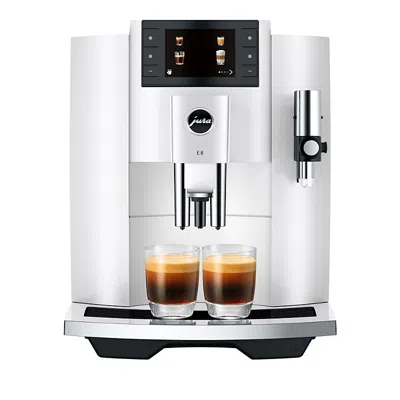JURA E8 AUTOMATIC COFFEE MACHINE IN PIANO WHITE