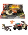 Jurassic World Rebirth Launch 'n Battle Vehicle With 1 Human And 1 Raptor Figure In Multi