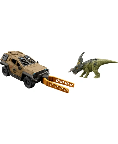 Jurassic World Truck And Dinosaur Action Figure Toy With Flipping Feature In No Color