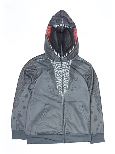 Pre-owned Jurassic World Kids' Zip Up Hoodie In Gray