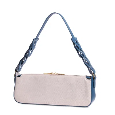 Jurgi Brand Women's Blue / Neutrals Mano Bag - Canvas & Dusty Blue Leather