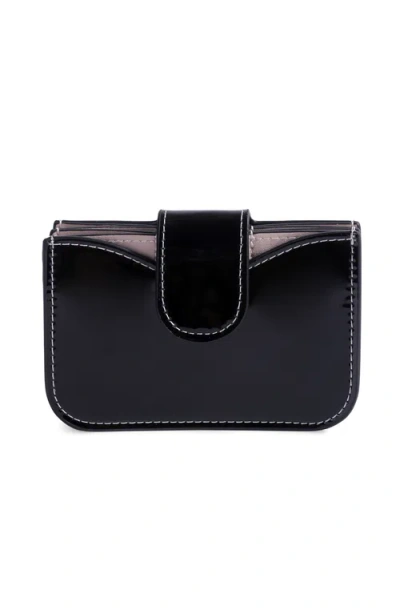 Jurgi Lili Patent Leather Accordion Wallet In Black