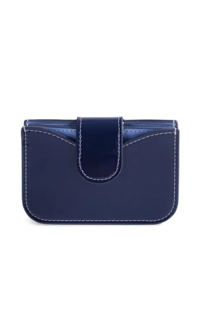 Jurgi Lili Patent Leather Accordion Wallet In Blue
