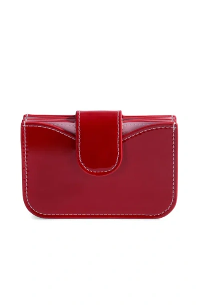 Jurgi Lili Patent Leather Accordion Wallet In Red
