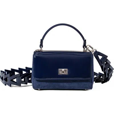 Jurgi Lili Suede And Patent Leather Top Handle Mini Bag In Blue