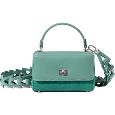 Jurgi Lili Suede And Patent Leather Top Handle Mini Bag In Green