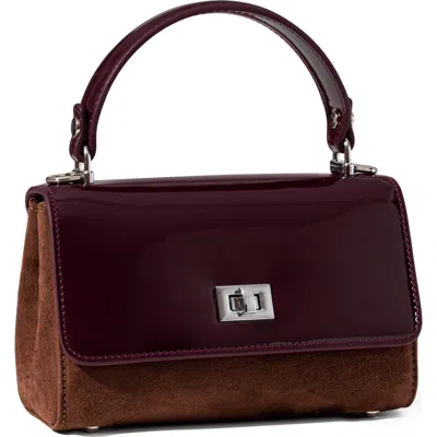 Jurgi Lili Suede And Patent Leather Top Handle Mini Bag In Brown