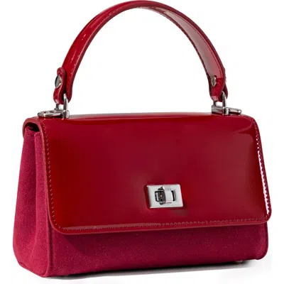 Jurgi Lili Suede And Patent Leather Top Handle Mini Bag In Red
