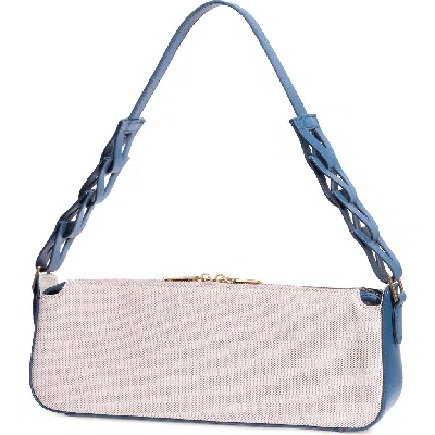 Jurgi Mano Canvas And Leather Shoulder Bag In Blue
