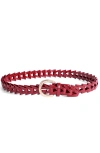 Jurgi Triangle Loop Belt Patent Leather In Burgundy