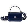 Jurgi Women's Blue Navy Patent Leather & Suede Lili Top Handle Bag