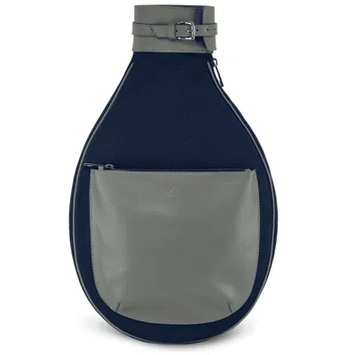 Jurgi Women's Grey / Blue Navy-grey Canvas & Grey Leather Tennis Racket Backpack