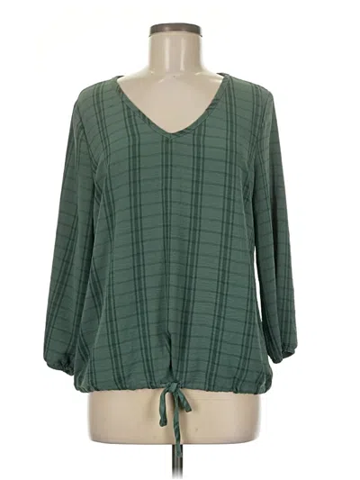 Pre-owned Just Be ... 3/4 Sleeve Blouse In Green