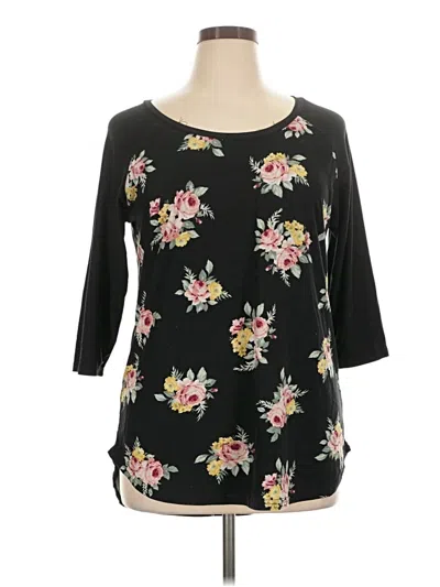 Pre-owned Just Be ... 3/4 Sleeve Top Black Boatneck Tops