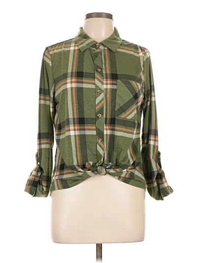 Pre-owned Just Be ... Long Sleeve Blouse In Green