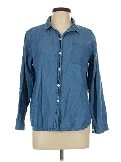 Pre-owned Just Be ... Long Sleeve Button Down Shirt In Blue
