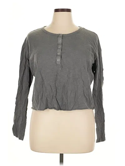 Pre-owned Just Be ... Long Sleeve Henley Shirt In Gray
