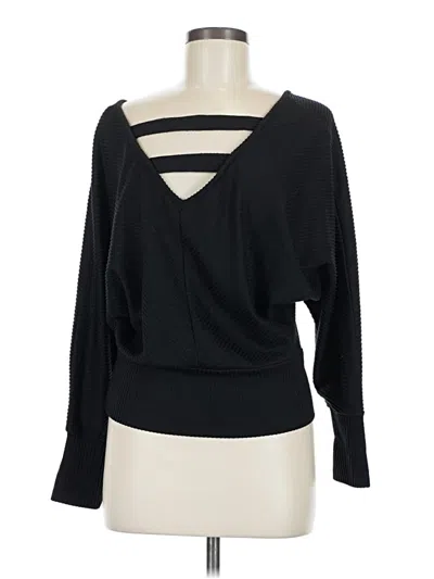 Pre-owned Just Be ... Long Sleeve Top Black One Shoulder Neckline Tops