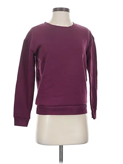 Pre-owned Just Be ... Long Sleeve Top Burgundy Crew Neck Tops
