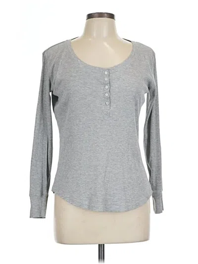 Pre-owned Just Be ... Long Sleeve Top Gray Scoop Neck Tops