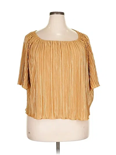 Pre-owned Just Be ... Short Sleeve Blouse In Gold