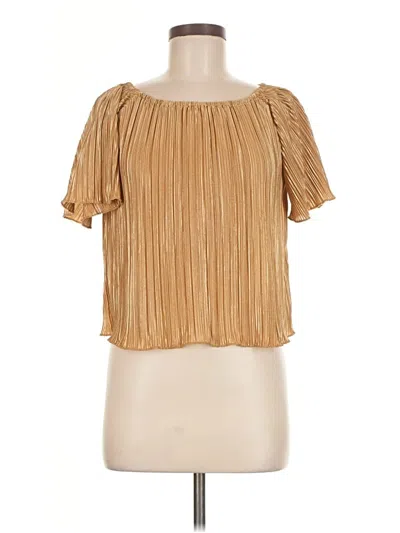 Pre-owned Just Be ... Short Sleeve Blouse In Gold