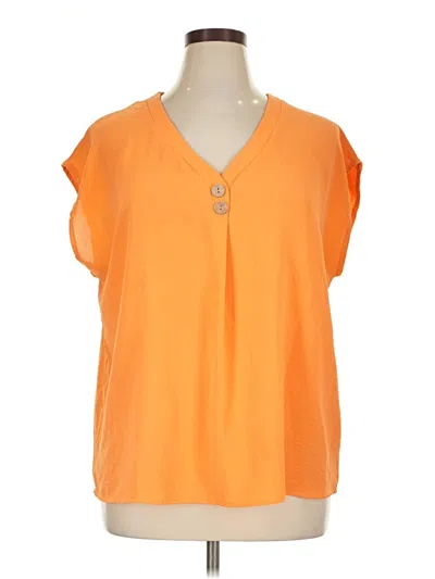 Pre-owned Just Be ... Short Sleeve Blouse In Orange