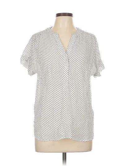 Pre-owned Just Be ... Short Sleeve Blouse In White