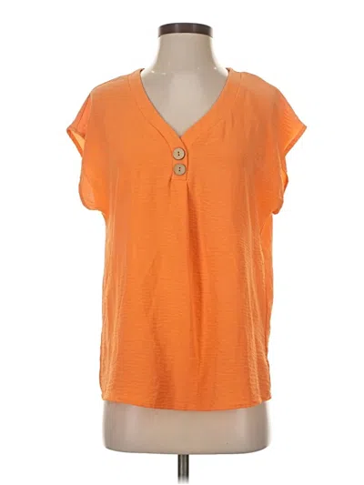Pre-owned Just Be ... Short Sleeve Henley Shirt In Orange