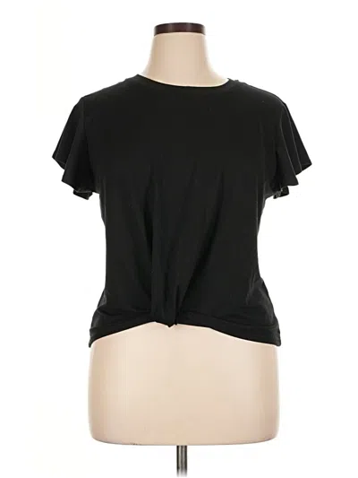 Pre-owned Just Be ... Short Sleeve Top Black Keyhole Neckline Tops