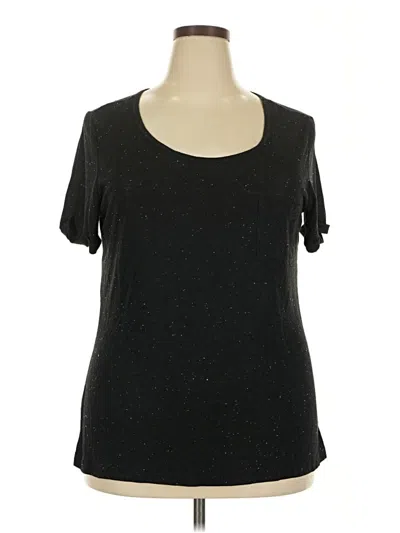 Pre-owned Just Be ... Short Sleeve Top Black Scoop Neck Tops