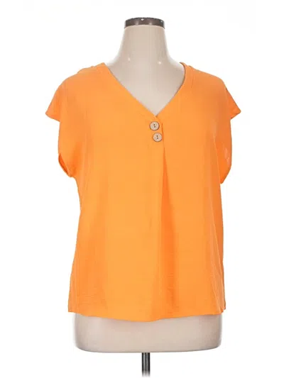 Pre-owned Just Be ... Short Sleeve Top Orange Scoop Neck Tops
