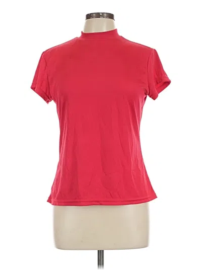 Pre-owned Just Be ... Short Sleeve Top Red Mock Neckline Tops