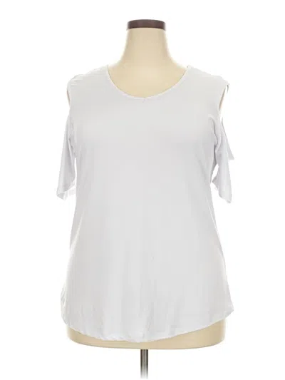 Pre-owned Just Be ... Short Sleeve Top Silver Cold Shoulder Neckline Tops