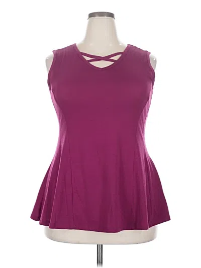 Pre-owned Just Be ... Sleeveless Top Purple Keyhole Neckline Tops