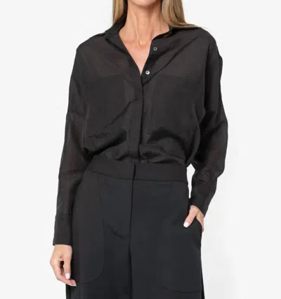 Just Bee Queen Cassius Button Up Shirt In Black