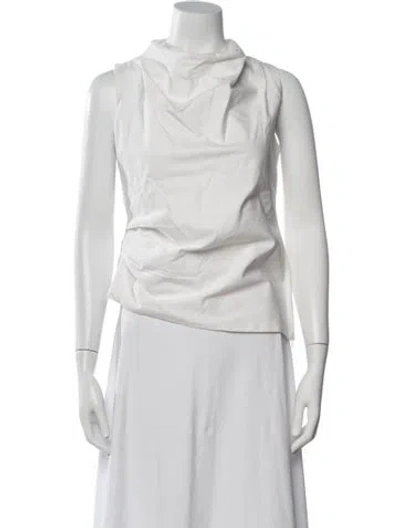 Pre-owned Just Bee Queen Cowl Neck Sleeveless Top In White