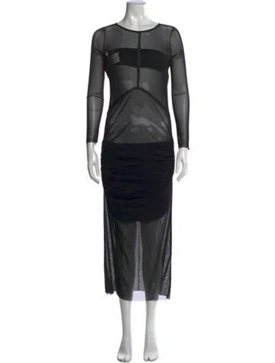 Pre-owned Just Bee Queen Crew Neck Long Dress In Black