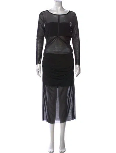 Pre-owned Just Bee Queen Crew Neck Long Dress In Black
