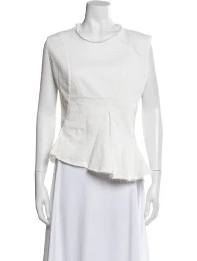 Pre-owned Just Bee Queen Crew Neck Sleeveless Top In White