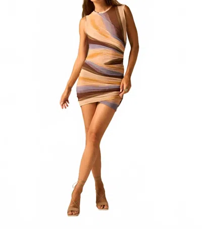 Just Bee Queen Etta Bodysuit In Warm Multi-stripe Print