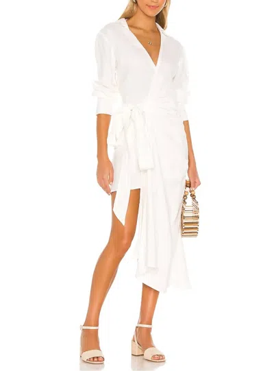 Just Bee Queen Fernanda Wrap Dress In Ecru In White