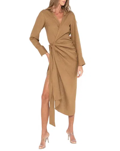 Just Bee Queen Fernanda Wrap Dress In Ginger In Brown