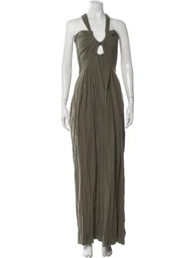 Pre-owned Just Bee Queen Halterneck Jumpsuit In Green