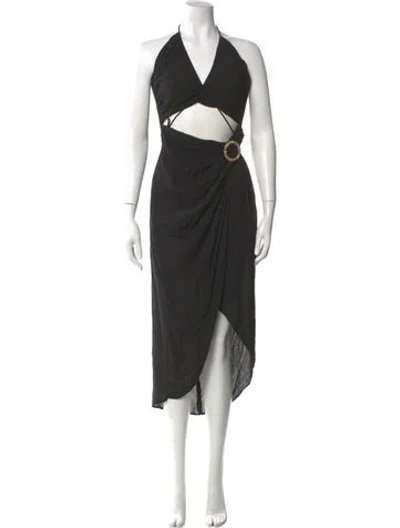 Pre-owned Just Bee Queen Halterneck Long Dress In Black