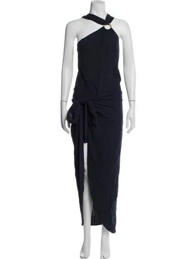 Pre-owned Just Bee Queen Halterneck Long Dress W/ Tags In Blue