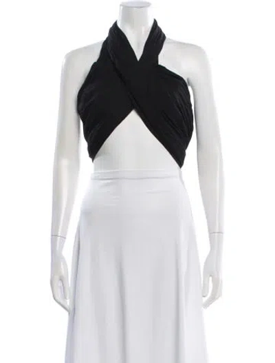 Pre-owned Just Bee Queen Halterneck Sleeveless Crop Top In White